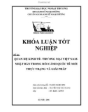 Khóa luận tốt nghiệp: Quan hệ kinh tế - thương mại Việt Nam - Nhật Bản trong bối cảnh quốc tế. Thực trạng và giải pháp