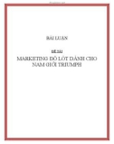 BÀI LUẬN ĐỀ TÀI: MARKETING ĐỒ LÓT DÀNH CHO NAM GIỚI TRIUMPH