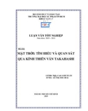 Luận văn tốt nghiệp Vật lý: Mặt trời - Tìm hiểu và quan sát qua kính thiên văn Takahashi