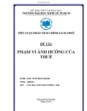 Bài tập nhóm: Phạm vi ảnh hưởng của thuế