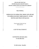 Luận văn Thạc sĩ Kinh tế: Chính sách tài chính công trong mối liên hệ với chính sách phát triển kinh tế - xã hội, trường hợp Tỉnh Tuyên Quang