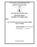 Tiểu luận: Các nguyên lý sáng tạo phát triển máy vi tính