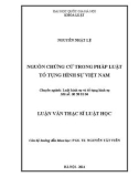 Luận văn Thạc sĩ Luật học: Nguồn chứng cứ trong pháp luật tố tụng hình sự Việt Nam