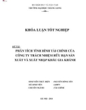 Khóa luận tốt nghiệp: Phân tích tình hình tài chính tại Công ty TNHH Sản xuất và Xuất nhập khẩu Gia Khánh