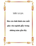 TIỂU LUẬN: Báo cáo tình hình sản xuất giày của ngành giầy trong những năm gần đây