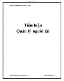 Tiểu luận: Quản lý người tài