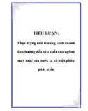 TIỂU LUẬN: Thực trạng môi trường kinh doanh ảnh hưởng đến sản xuất của ngành may mặc của nước ta và biện pháp phát triển