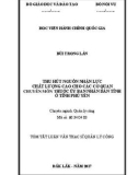 Tóm tắt Luận văn thạc sĩ Quản lý công: Thu hút nguồn nhân lực chất lượng cao cho các cơ quan chuyên môn thuộc Ủy ban nhân 3 dân tỉnh ở tỉnh Phú Yên