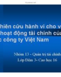 Tiểu luận: Nghiên cứu hành vi cho vay và hoạt động tài chính của các công ty Việt Nam