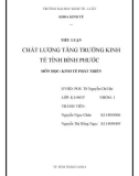 Bài Tiểu luận môn kinh tế phát triển: Chất lượng tăng trưởng kinh tế tỉnh bình phước