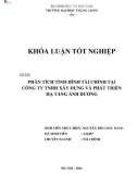 Khóa luận tốt nghiệp chuyên ngành Tài chính: Phân tích tình hình tài chính tại Công ty TNHH Xây dựng và Phát triển Hạ tầng Ánh Dương