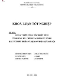 Khóa luận tốt nghiệp chuyên ngành Tài chính: Hoàn thiện công tác phân tích tình hình tài chính tại Công ty TNHH Đầu tư phát triển và Dịch vụ Điện lực Hà Nội