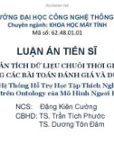 Luận án Tiến sĩ Khoa học máy tính: Phân tích dữ liệu chuỗi thời gian trong các bài toán đánh giá và dự báo