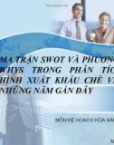 Tiểu luận: Ứng dụng phương pháp 5 Whys và ma trận SWOT trong phân tích chè xuất khẩu của Việt Nam