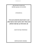 Luận văn thạc sĩ Sinh học: Ứng dụng phương pháp thủy canh tĩnh trong nhân giống tiêu Vĩnh Linh (Piper nigrum) tại tỉnh Đắk Lắk