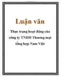 Luận văn: Thực trạng hoạt động của công ty TNHH Thương mại tổng hợp Nam Việt