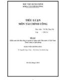 Tiểu luận Tài chính công: Kiểm soát chi tiêu công và quản lý Ngân sách Nhà nước ở Việt Nam - Thực trạng và giải pháp