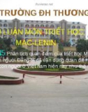 Tiểu luận: Phân tích quan điểm của triết học Mac-Lenin về vấn đề con người Đảng ta đã vận dụng quan điểm đó vào việc phát triển con người ở Việt nam hiện nay như thế nào?