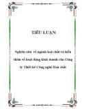 TIỂU LUẬN: Nghiên cứu về ngành hoá chất và hiểu thêm về hoạt động kinh doanh của Công ty Thiết kế Công nghệ Hoá chất