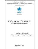 Khóa luận tốt nghiệp Quản trị doanh nghiệp: Biện pháp thúc đẩy tiêu thụ sản phẩm cà phê của Công ty TNHH đầu tư B&V cà phê Việt Nam tại thị trường trong nước