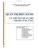 Tiểu luận: Quản trị điều hành lý thuyết quản trị chuỗi cung ứng