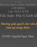 TIỂU LUẬN ĐỀ TÀI: HƯỚNG GIẢI QUYẾT CHO VẤN ĐỀ VIỆC LÀM TẠI NÔNG THÔN