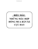 Những mẫu hợp đồng mua bán xe cực hay