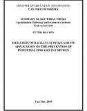 Summary of doctoral thesis: Isolation of bacillus subtilis and its application on the prevention of intestinal diseases in chicken