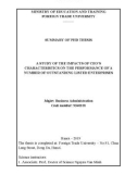 Summary of Phd thesis Business administration: A study of the impacts of ceo's characteristics on the performance of a number of outstanding listed enterprises