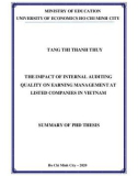 Summary of Phd thesis: The impact of internal auditing quality on earning management at listed companies in Vietnam