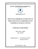 Summary of Phd thesis: Impacts of corporate governance on risks and financial performance of commercial banks in Vietnam