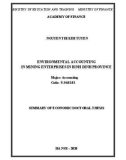 Summary of Economic Doctoral thesis: Environmental accounting in mining enterprises in Binh Dinh province