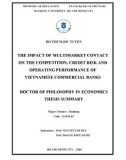 Doctor of Philosophy in Economics thesis summary: The impact of multimarket contact on the competition, credit risk and operating performance of Vietnamese commercial banks