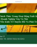 Thuyết trình: Những thách thức trong hoạt động xuất khẩu của các doanh nghiệp vừa và nhỏ tại các nền kinh tế chuyển đổi và phát triển