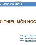 Bài giảng Tin học cơ sở 2: Chương 0 - ThS. Nguyễn Mạnh Sơn