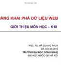 Bài giảng Khai phá dữ liệu web: Giới thiệu môn học