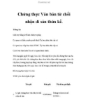 Chứng thực Văn bản từ chối nhận di sản thừa kế