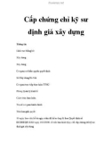 Cấp chứng chỉ kỹ sư định giá xây dựng