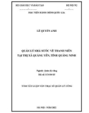 Tóm tắt Luận văn Thạc sĩ Quản lý công: Quản lý nhà nước về thanh niên tại thị xã Quảng Yên, tỉnh Quảng Ninh