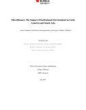 Master's thesis of Business: Microfinance: the impact of institutional environment in Latin America and South Asia