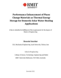 Master's thesis of Engineering: Performance enhancement of phase change materials as thermal energy storage for domestic solar water heating applications