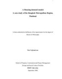 Doctoral thesis of Philosophy: A housing demand model: a case study of the Bangkok Metropolitan Region, Thailand