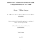 Master's thesis of Business: Human capital accumulation: a comparative study of Singapore and Malaysia - 1975 to 2006