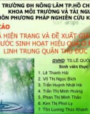 Báo cáo: Đánh giá hiện trạng và đề xuất giải pháp sử dụng nước sinh hoạt hiệu quả ở phường Linh Trung quận Thủ Đức