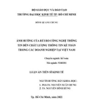 Luận án Tiến sĩ Kinh tế: Ảnh hưởng của rủi ro công nghệ thông tin đến chất lượng thông tin kế toán trong các doanh nghiệp tại Việt Nam