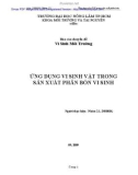 Báo cáo chuyên đề: Ứng dụng vi sinh vật trong sản xuất phân bón vi sinh