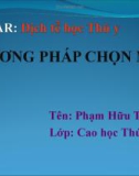 Báo cáo tiểu luận: phương pháp chọn mẫu