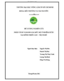 Đề cương nghiên cứu: Phân tích và đánh giá mức độ ô nhiễm nước tại kênh Nhiêu Lộc - Thị Nghè