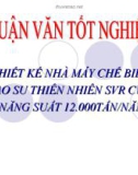 Luận văn tốt nghiệp: Thiết kế nhà máy chế biến cao su thiên nhiên SVR CV60 năng suất 12.000tấn/năm