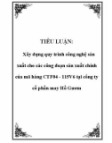 TIỂU LUẬN: Xây dựng quy trình công nghệ sản xuất cho các công đoạn sản xuất chính của mã hàng CTF04 - 115V6 tại công ty cổ phần may Hồ Gươm